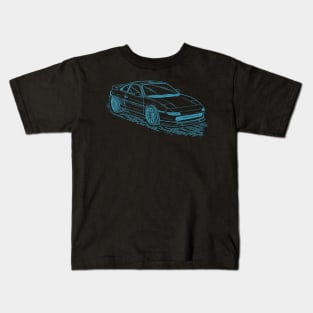 Toyota MR2 SW20 Lineart Blueprint Kids T-Shirt